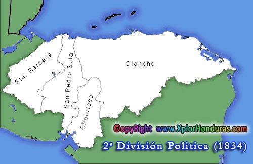 Segunda División Politica de Honduras 1834