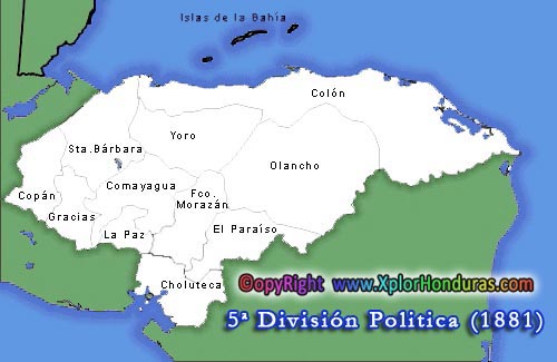 Quinta División Politica de Honduras 1881