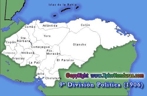 Novena División Politica de Honduras 1906
