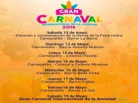 Programacion Carnaval de La Ceiba 2018